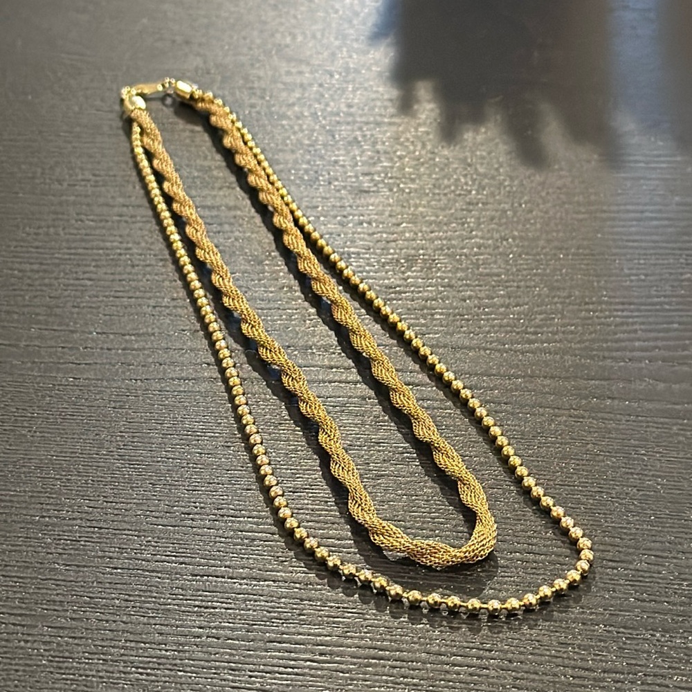 Double Strand Gold Necklace